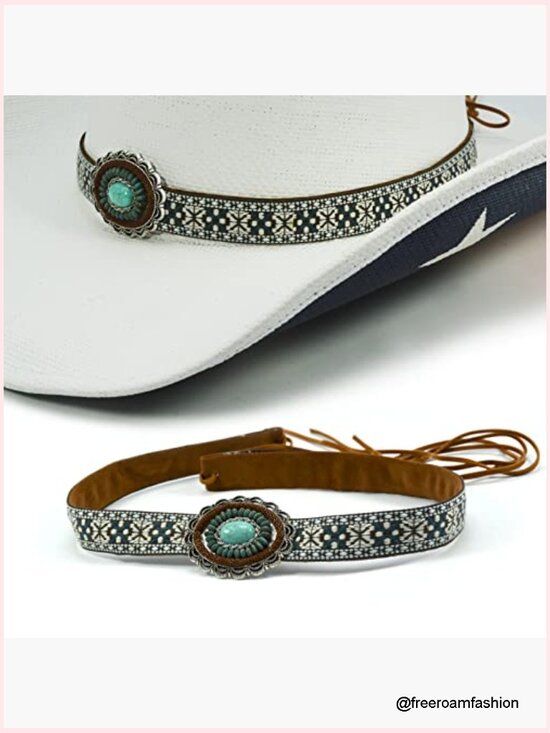 Adjustable Western Cowboy Hat Band Leather Braided Rope Unisex main image 4